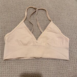 lululemon athletica Light Beige V‑Neck Sports Bralette